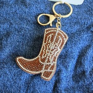 Cato Cowgirl Accessory Nickle Free Gold Tone Clip Rhinestones Brown